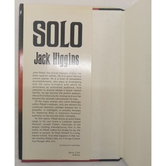 Solo by Jack Higgins Hardcover Spy Thriller Fiction Novel Dust Jacket Vintage - Picture 9 of 11